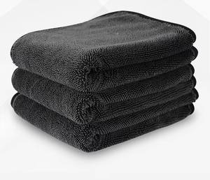 Serviettes de lavage de voiture en microfibre à séchage rapide, tissées, 30*30cm/30*40cm, rectangulaires, couleur unie, chiffon de nettoyage - Product Image 1