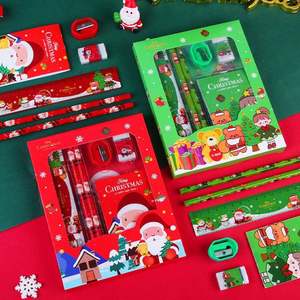 Regalo de Navidad, Juego de Papelería de Madera de Seis Piezas, Lápices para Estudiantes, Niños, Útiles Escolares, Regalo Navideño, Juego de Papelería Infantil - Product Image 5