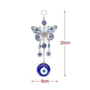 20*8cm Turco Azul Vidro <span class=keywords><strong>Evil</strong></span> Eyes Parede Pendurado Pingente Borboleta Lucky Proteção <span class=keywords><strong>Hamsa</strong></span> Mão Amuleto Casa Carro Decoração Escritório - Product Image 5