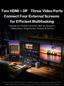 Station d'accueil USB-C UGREEN 14-en-1, affichage quadruple 4K120Hz DP HDMI, hub multiport, USB3.2 Gen2 10 Gbps, charge PD 140W, RJ45 - Product Image 5