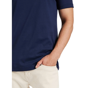 Calidad de exportación Precio al por mayor Camiseta de color sólido para hombres Diseño personalizado Elegante Casual Tallas grandes Camiseta de manga corta con cuello en V para hombres - Product Image 5