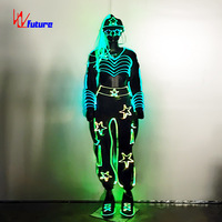 Costume d'étoile lumineuse unisexe Vêtements de danse de rue lumineuse et de performance Hip Hop pour Halloween Costumes lumineux