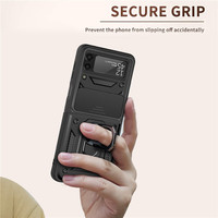 Coque arrière magnétique de luxe personnalisée en TPU et PC avec anneau de protection antichoc pour Z Flip 4
