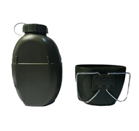 Bouteille d'eau en plastique PE de qualité alimentaire pour le backpacking, kit de cuisine, gourde de 1 L avec couvercle et tasse pour l'alpinisme