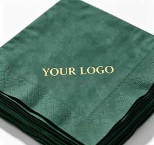 Elegantes Servilletas de Papel Absorbente de Pulpa de Madera Virgen Desechables de Color Verde con Logotipo Personalizado Impreso para Banquetes y Eventos - Product Image 4