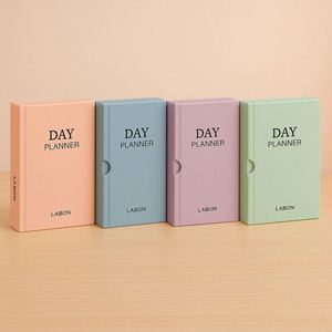 A5 Daily Planner Journal Custom Logo Hardcover Notebook Gift Set with Slip Case <b>Box</b> Ribbon <b>Sewing</b> Binding PU Leather - Product Image 3