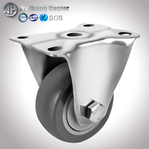 Tpr 3 Inch 4Inch 5Inch Vừa Thép Không Gỉ 304 Đàn Hồi Cao Su Caster Đôi Mang Caster Xoay Với Phanh Caster Im Lặng - Product Image 2