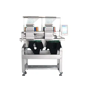 Second-hand double head flat embroidery knitting embroidery machine Used two head Garment Computerized Embroidery Machine