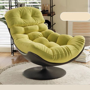 Fauteuils à bascule portables pivotants à 360° en velours, métal, luxe, style nordique moderne, ensemble <span class=keywords><strong>d</strong></span>'accent en cuir pour le loisir - Product Image 4