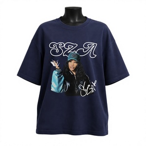 SZA Women's Navy Regular Fit Crop <b>Top</b> <b>Raglan</b> Sleeve Short Sleeve Cotton Jersey Printed Logo Streetwear Style Breathable Quick - Product Image 1