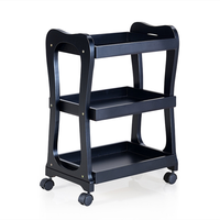 Chariot de Salon à Quatre Roues en Bois de Chêne Personnalisé pour Coiffeur, Facilement Déplaçable pour Atelier et Salon – Vente en Gros