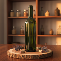 Vente directe d'usine, bouteilles en verre rondes de 500 ml, 700 ml, 750 ml avec bouchon en liège pour brandy, vodka, whisky