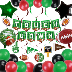 Kit de Décorations de Fête de Football Très Vendu : Bannière Touchdown et Ballons pour la Fête du Dernier Match - Product Image 3