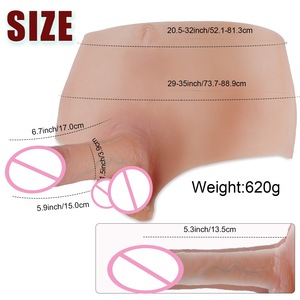 Pantalones de cuero con pene hueco integrado, pantalones de <span class=keywords><strong>silicona</strong></span> para lesbianas y hombres, juguete erótico para adultos - Product Image 3