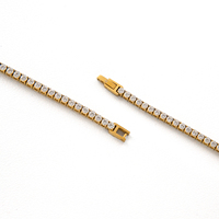 Chaîne de tennis en acier inoxydable poli électrolytique en forme de H avec fermoir d'extension pour bracelet, montre, collier et bijoux en zircon DIY