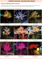 Arbre lumineux LED à changement de couleur RGB, motif cerisier, étanche IP65, arbre artificiel vert, lampe décorative pour extérieur, décoration de festival