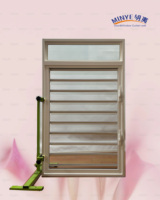 Ventanas de Aluminio y Vidrio con Diseño Moderno, Persianas Horizontales Ajustables de Vidrio Templado para Ventilación de Baños y Cocinas