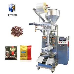 Automatic beans grains weighing filling sachet coffee packaging machine with printer