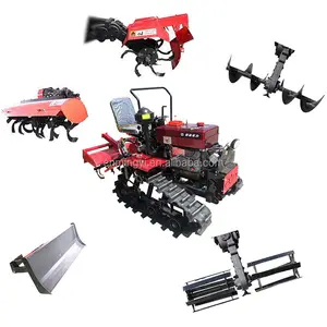 Factory Direct Supply Small Farm Machinery Crawler Cultivator Mini Garden Tractor With Rotary Cultivator