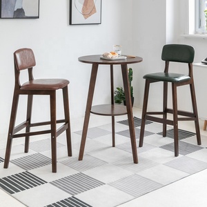 Chaise <span class=keywords><strong>de</strong></span> <span class=keywords><strong>bar</strong></span> pivotante ronde haute <span class=keywords><strong>en</strong></span> <span class=keywords><strong>bois</strong></span>, chaise <span class=keywords><strong>de</strong></span> <span class=keywords><strong>bar</strong></span> luxueuse rembourrée, chaises <span class=keywords><strong>de</strong></span> <span class=keywords><strong>bar</strong></span> <span class=keywords><strong>en</strong></span> <span class=keywords><strong>bois</strong></span> avec repose-pieds - Product Image 2