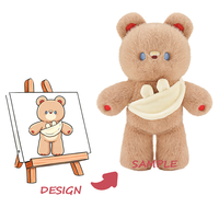 Porte-clés personnalisé en peluche longue brodée ultra douce avec doublure en maille de nylon 12 cm pour sacs