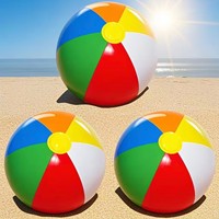 JW-CQ02 Six ballons de plage écologiques en PVC de 16 pouces, ballons gonflables océaniques de 16 pouces, jouets aquatiques colorés pour la piscine