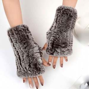 <span class=keywords><strong>Mitaines</strong></span> en fausse fourrure d'hiver, chaudes, douces, demi-doigts, chauffe-bras, gants - Product Image 3