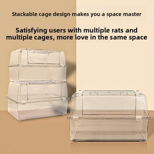 Grande <span class=keywords><strong>cage</strong></span> à <span class=keywords><strong>hamster</strong></span> en acrylique, villa spacieuse 60, fournitures spéciales pour <span class=keywords><strong>hamster</strong></span> doré, transparente 360 - Product Image 3