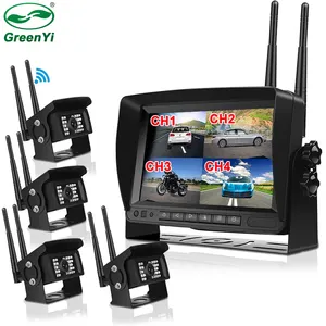 AHD1080P 4 канала двойная антенна 200 м передачи цифровой беспроводной видеорегистратор монитор комплект камеры для грузовика/прицепа/автобуса/RV