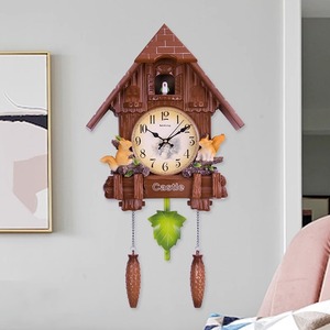 European Style House Wall Clock With Cuckoo Chime Childrens Room Decorative Alarm Clock Creative Home Clock - Product Image 2