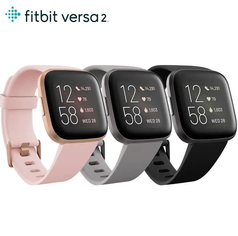 Pulseiras de relógio inteligente para Fitbit Versa 2 para homens e mulheres, relógio esportivo fitness, faixa rastreadora de sono, frequência cardíaca