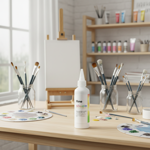 Peintures acryliques, neuf couleurs blanches, format 100 ml, pour papier, métal, bois, verre, plastique, béton et plâtre - Product Image 1