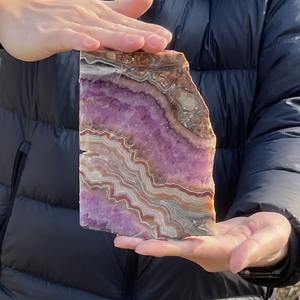 300-400g Espécimen de Cristal al por Mayor, Artesanía de Cristal, Rodaja de Amatista y Ágata, Escultura Curativa Hecha a Mano para Decoración del Hogar - Product Image 6