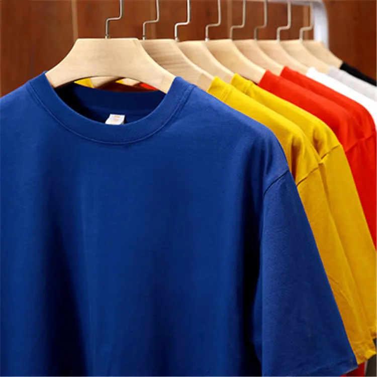 100% Katun T Shirt 220GSM Warna Polos USA Ukuran Besar Pria Kustom T Shirt