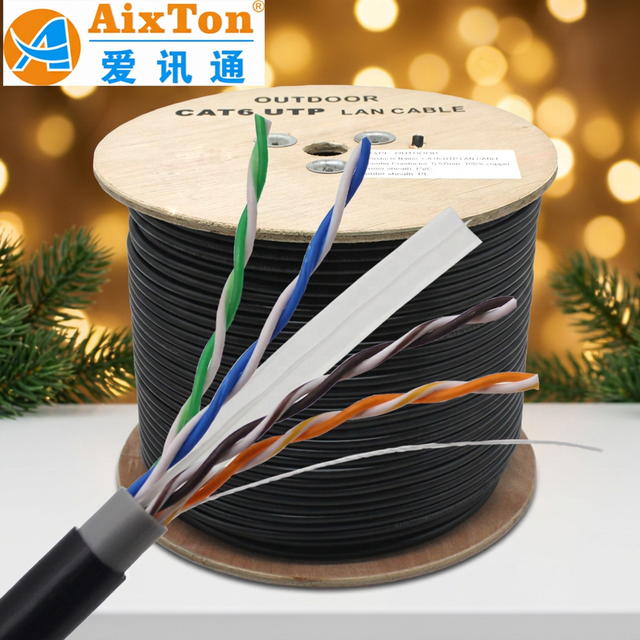 23AWG Outdoor Cat6 UTP Network LAN Cable 300M 305M 1000ft UV Resistant 250MHz ISO/IEC 11801