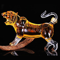 Carafe à whisky en forme d'animal pour hommes, design en forme de tigre, carafes à whisky sans plomb, bouteilles à vin et à whisky, coffret cadeau pour spiritueux