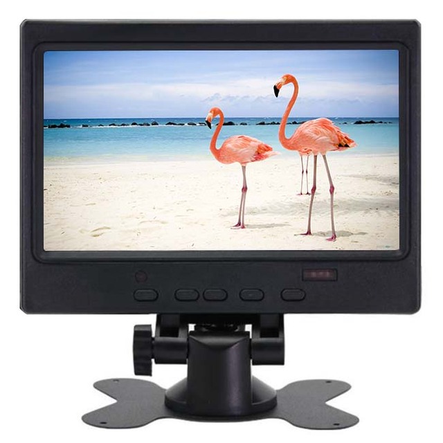 7 Inch 1024x600 IPS TFT Widescreen Portable CCTV Security Monitor with VGA for BNC AV USB Inputs Built-in Speaker
