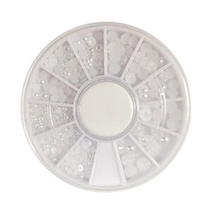 SunelPort <span class=keywords><strong>Bandejas</strong></span> de Resina Blanca con Perlas 2345mm Paquete Mixto Logo Personalizado Jelly 12 Compartimentos para Decoraciones de Uñas DIY en Forma de Media Luna - Product Image 5