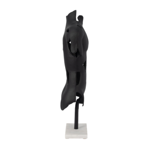 Scultura Astratta in Metallo con Torso Traforato, Base in Marmo, Pezzo d'Arte Moderna per Arredamento - Product Image 3