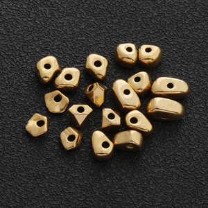 Irregular Geometric Gold Tone <b>Beads</b> 18k Titanium Steel Spacer <b>Beads</b> For Bracelets And <b>Necklaces</b> Unisex Jewelry Making Supplies - Product Image 4