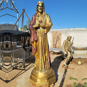 Iglesia religiosa occidental decoración tamaño real bronce fundido oración <span class=keywords><strong>Cristo</strong></span> Dios Jesús estatua - Product Image 3