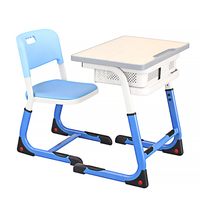 Table d'étude et chaise pour enfant au design moderne, réglables en hauteur, en métal, pour usage scolaire