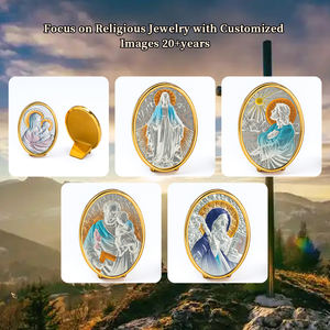 GIVELUCK Özel Paslanmaz Çelik Hristiyan Standlı Meryem Ana ve Çocuk İsa Altın Kenarlı Oval Art Deco Tasarım Ev <span class=keywords><strong>Altar</strong></span>ı Doğum Günü Hediyesi - Product Image 5