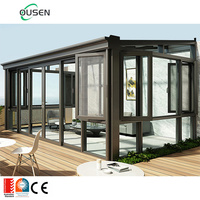 Villa préfabriquée moderne extensible, autoportante, isolée, avec toit en verre plat, pour véranda, terrasse, patio, ou comme véranda solaire, pour la vente en gros
