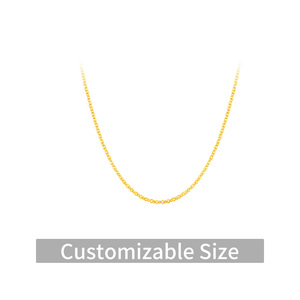 Collana a catena O-Link spessa in oro puro <span class=keywords><strong>24K</strong></span>, catena semplice in oro 999.9, peso personalizzabile, regalo moderno e alla moda - Product Image 1