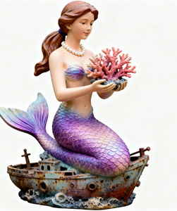 カスタムファンタジー人魚像、庭と商業景観アートのためのテーマFRP彫刻 - Product Image 2