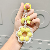 Gantungan Kunci Berhias Manik-Manik Warna-Warni - Aksesoris Bunga Cantik untuk Kunci Mobil, Tali Ponsel, Aksesoris Ransel, Hadiah Buatan Tangan untuk Wanita Remaja