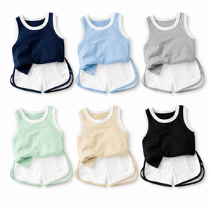Conjunto <span class=keywords><strong>de</strong></span> Verano Personalizado para Niños, Top sin Mangas y Pantalones Cortos, Traje <span class=keywords><strong>de</strong></span> 2 Piezas, <span class=keywords><strong>Ropa</strong></span> Deportiva para Niños - Product Image 4