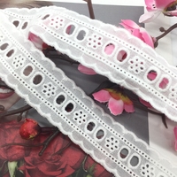 En stock – Ruban de dentelle à double bordure 100 % coton de 30 m pour accessoires de vêtements, robes, et textiles de maison DIY