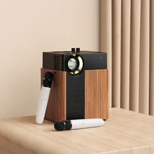 Home Theater Entertainment Intelligent Portable 1080P Projector With Wireless Microphone Sound Function Used For Singing